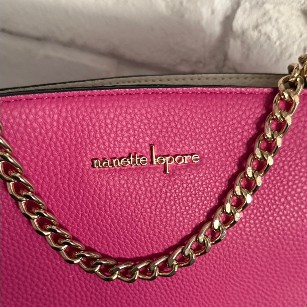 Nanette Lepore Pink Crossbody Bag with Gold Chain - Picture 3 of 8